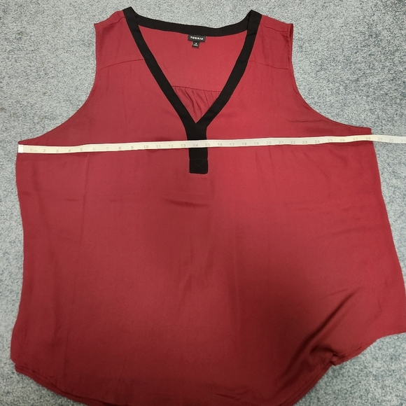 Torrid Georgette Sleeveless Tank Burgundy & Black 4X NWOT NEW - Picture 15 of 16